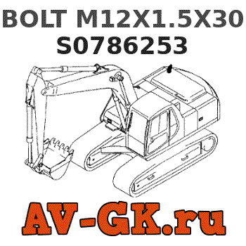 KOMATSU S0786253 BOLT M12X1.5X30 parts catalog KOMATSU S0786253 BOLT M12X1.5X30
