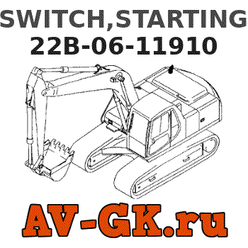 KOMATSU 22B-06-11910 SWITCH,STARTING parts catalog KOMATSU 22B-06-11910 SWITCH,STARTING