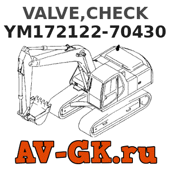 KOMATSU YM172122-70430 VALVE,CHECK parts catalog KOMATSU YM172122-70430 VALVE,CHECK