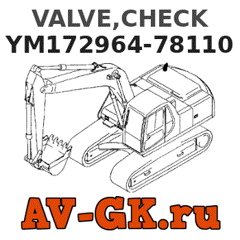KOMATSU YM172964-78110 VALVE,CHECK parts catalog KOMATSU YM172964-78110 VALVE,CHECK